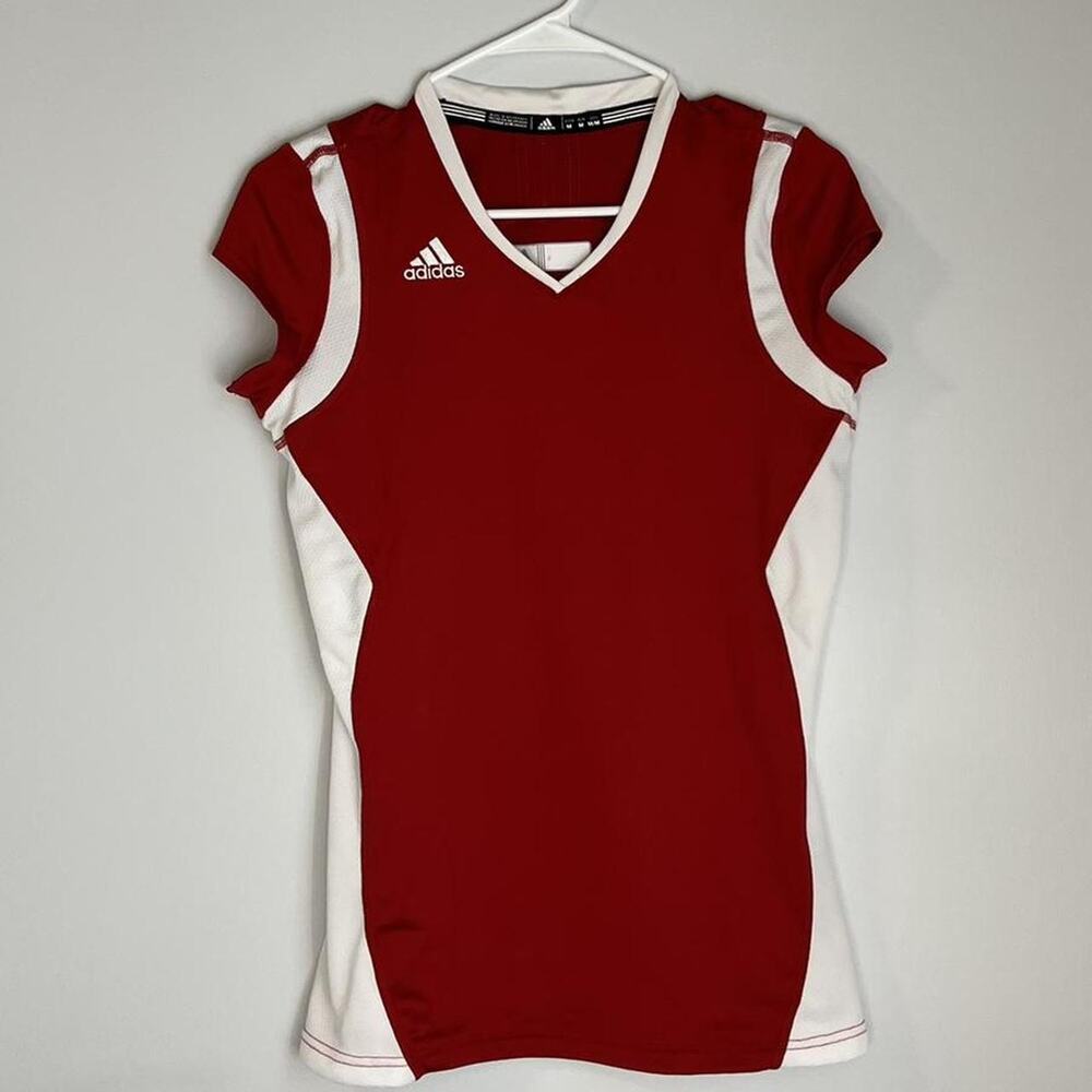 Ladies NWT Adidas athletic top University climalite red